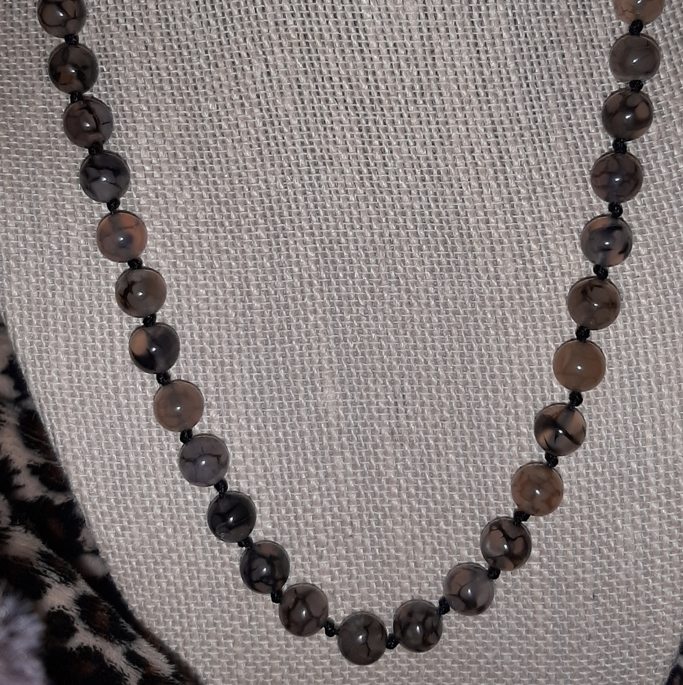 Spider Vein Jasper Beaded Necklace